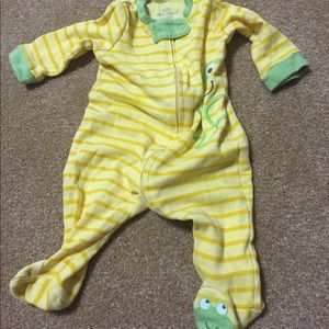 Onesie footed outfit with frogs